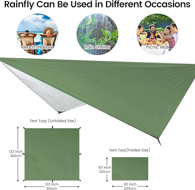 Camping Hammock with Mosquito Net &amp Rain Fly Tent Tarp &amp Tree Straps Portable Strong Nylon Hammock Parachute Tent w/Storage Bag for Camping Hiking Backyard Outdoor Backpacking Travel