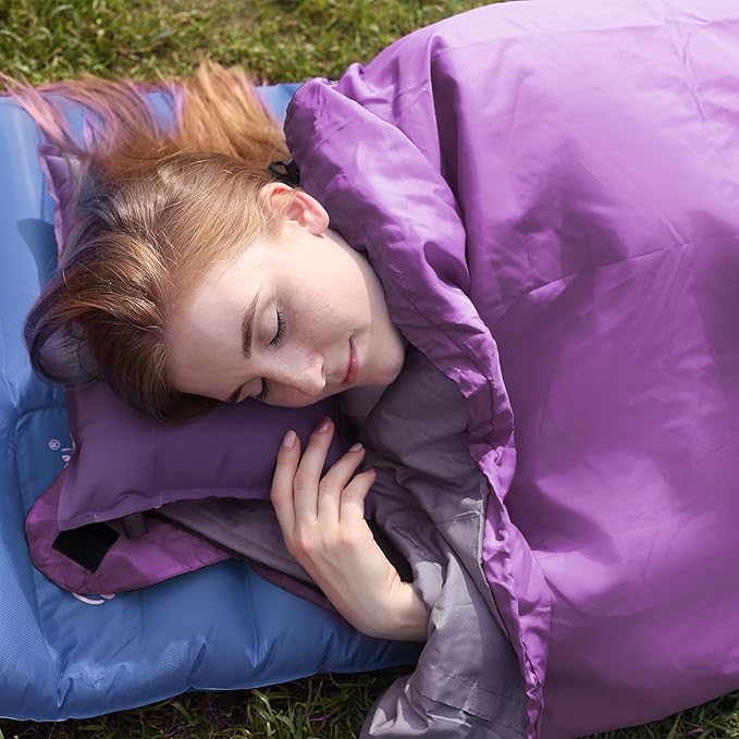 REDCAMP Ultra Lightweight Sleeping Bag for Backpacking Hiking Comfort for Adults Warm Weather with Compression Sack