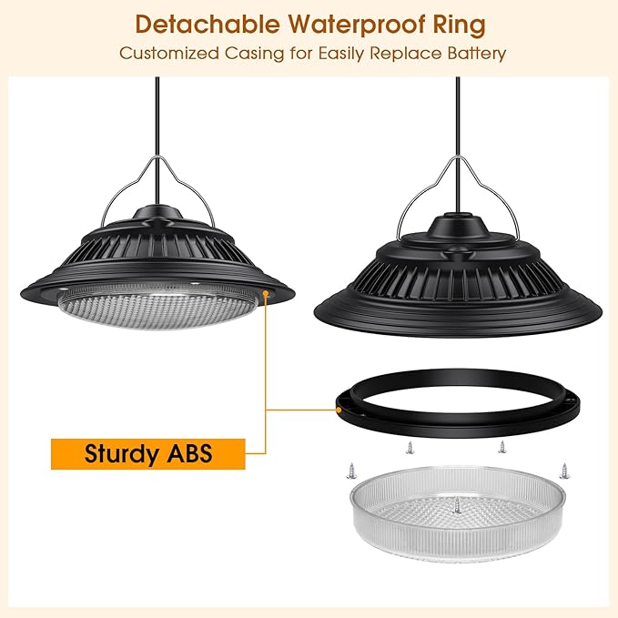 Solar Shed Lights Indoor 2 Pack 3200K/4000K/6000K Dimmable Daytime Available Pendant Lights Outdoor with ON Off Switch &amp Remote Solar Powered Hanging Chandelier Lights for Home Barn Garage