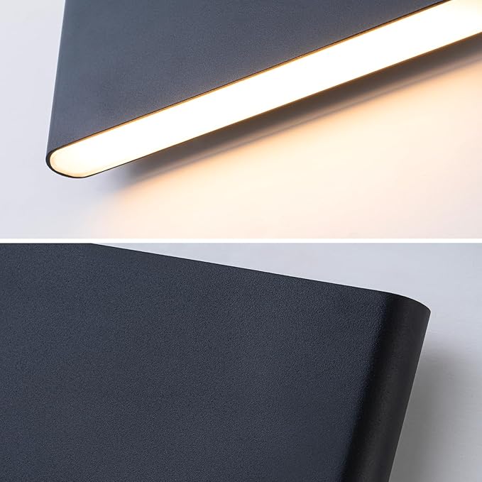 Modern Outdoor Wall Sconce Black LED Outdoor Wall Light Fixtures 5.5 Up and Down Exterior Lighting Fixtures for House Porch Front Door Garage Yard Patio