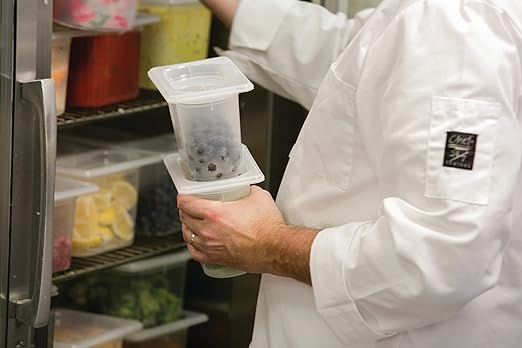 San Jamar Modpans 1/9 Food Pan with Lid for Kitchens and Restaurants Plastic 1/9 Size Clear