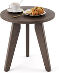 Outdoor Side Table HDPS Outdoor Table Small Round Side Table Weather-Resistant Outdoor Side Tables for Patio PorchDeckEnd Table for Plant Stand Dark Brown