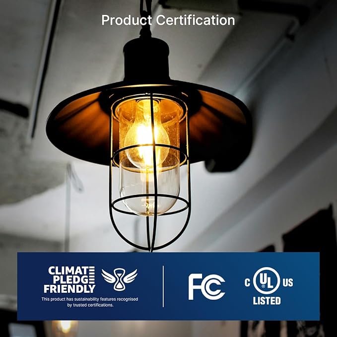 FLSNT 100W Equivalent LED Edison Bulbs 12W Dimmable A21 LED Light Bulbs 1600LM 2700K Soft White CRI90 E26 Base 8 Pack