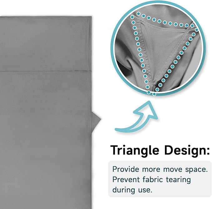 Sleeping Bag Liner 9.5oz Ultralight Satin Travel Sheets for Hotel with Two Way Zippers Silky Camping Sheets &amp Adult Sleep Sack for Backpacking Hiking Business Trips