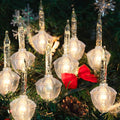 SUNSGNE Bubble Christmas Lights - 8.8Ft Vintage Christmas Lights with 10 Silver Glitter Bubble(1 Spare) for Holiday Christmas Lighting - Green Wire