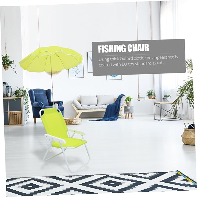 Toyvian Kids Beach Chair UV Protection Canopy Portable Folding Umbrella Lounge Chair for Children Lightweight Sunshade Camping Seat for Outdoor Activities
