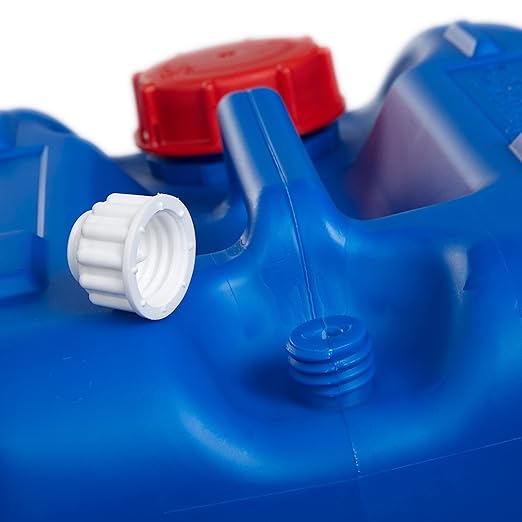Hudson Exchange 5 Gallon (20 Liter) Handled Container with Cap HDPE Blue 4 Pack