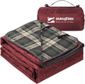 DUKUSEEK Waterproof Camping Blanket with Super Thick Fleece Lining Large Outdoor Blanket Windproof with Foldable Hood for Camping Stadium Sporting Events79x 58