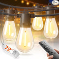 addlon 72FT(2FT Space) LED Outdoor String Lights with 36 Edison Shatterproof Bulbs Heavy-Duty and Weatherproof Strand Commercial Grade Patio Lights Decorative for Patio Black