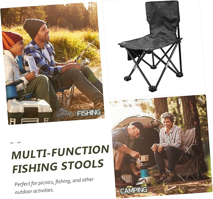 Collapsible Stool Oxford Fabric Portable Easy to Set up Perfect for Hiking BBQ Fishing