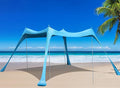 BOTINDO Family Beach Tent Canopy Sun Shade Pop Up Grande Beach Tent Sun Shelter Stability 4 Poles with Portable Carry Bag Outdoor Shade for Fishing Backyard Camping (Turquoise 10x10FT 4Pole)