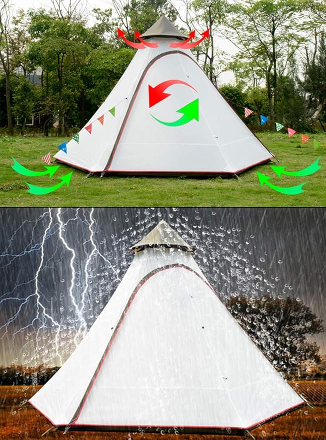 12'x10'x8'Dome Camping Tent 5-6 Person 4 Season Double Layers Waterproof Anti-UV Windproof Tents Family Outdoor Camping Tent | Double Layers Waterproof Anti-UV Windproof Family Outdoor