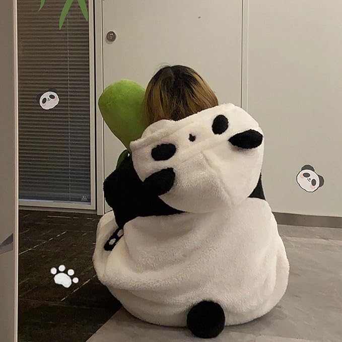 Warm one-piece blanket pajamas in autumn and winter cute shark capybara robe hooded coral velvet padded velvet home clothes.