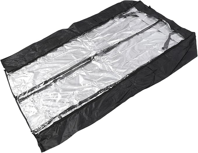 Fabater Wire Rack Covers Water Proof Transparent Front T Shaped Zips Wire Shelf Cover Shelving Cover with Touch Fasteners for Garages Basements Warehouses Kitchens (Small Size)