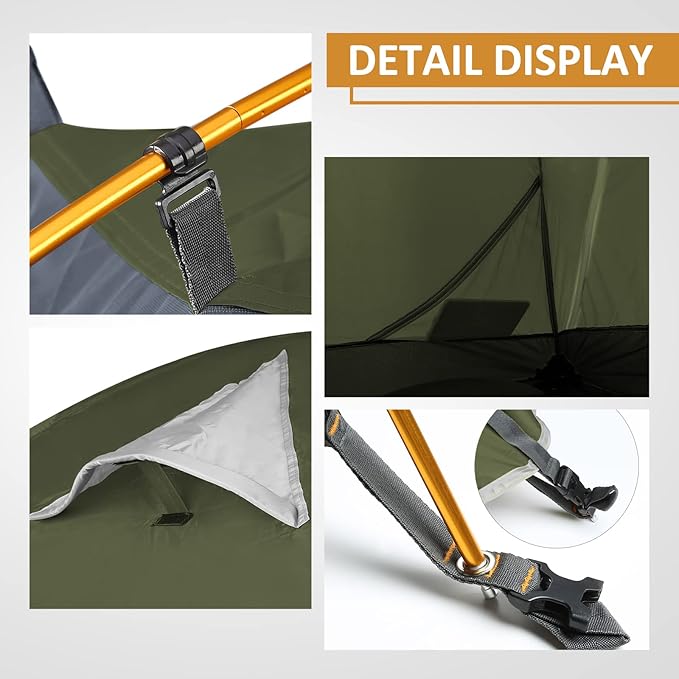 Bessport Mummy Sleeping Bag and Bessport Camping Tent 2 Person Tent Waterproof Two Doors Backpacking Tent Easy Setup Lightweight for Outdoor Hiking Mountaineering Travel