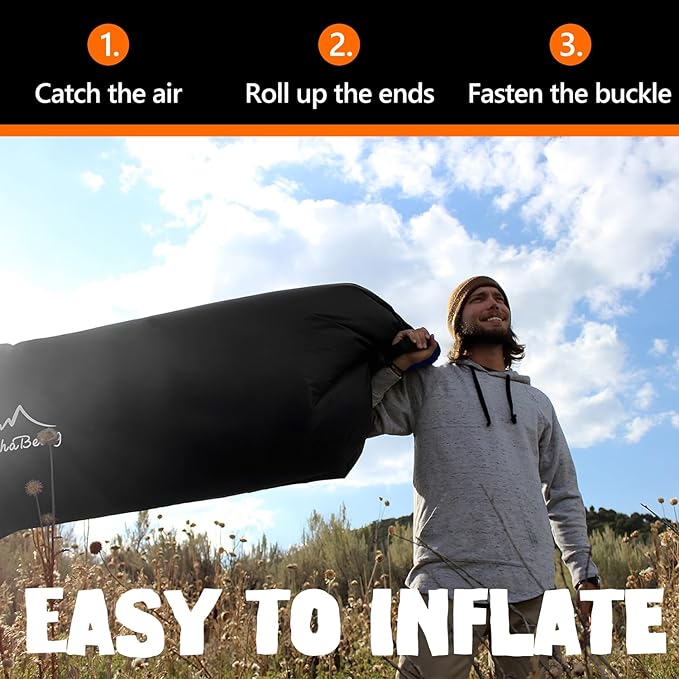 AlphaBeing Inflatable Lounger Beach Chair Accessories Air Sofa Hammock Inflatable Couch for Camping Backyard Lakeside with Compression Sacks Ideal Outdoor Gifts for Adults