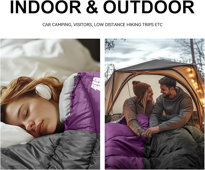 Sleeping Bags for Adults Cold Weather &amp WarmBackpacking Camping Sleeping Bag for Tall Girls BoysLightweightCompactWaterproof Camping Gear for TravelingHikingHotelOutdoor &amp Indoor
