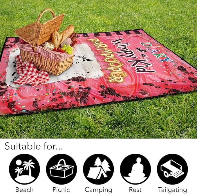 LOGOVISION Diary of a Wimpy Kid Party Pooper Cover Outdoor Blanket for Picnic Beach Camping Park Tailgate 50x60