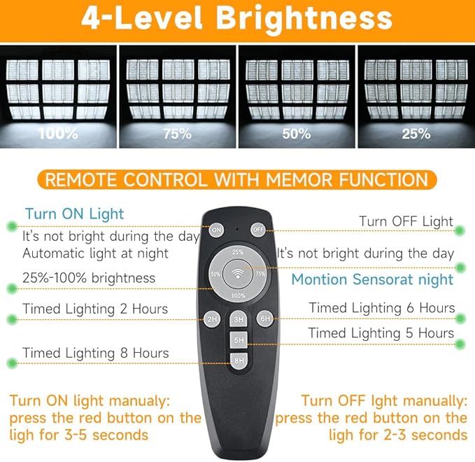 24000W Solar Street Lights Outdoor 24000 Lumens Dusk to Dawn Motion Sensor Security Flood Light with Remote Control Wireless Waterproof Perfect for GardenYard Street Parking lot 2 Pack