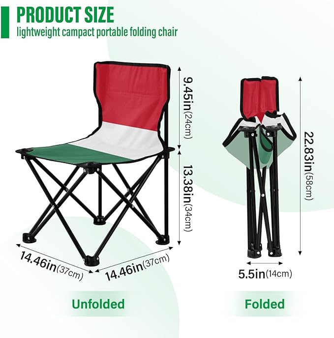 DOMIKING Hungarian Flag Kids' Portable Camping Chairs for Outdoor Beach Chairs with Carry Bag Folding Chair for Hiking Camping Travel