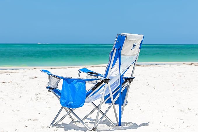 Kijaro Beach Sling Chair with Cooler Pocket - Various Fun Colors &amp Patterns - Perfect Beach Folding Chair and Camping Chair - Includes a Detachable Pillow