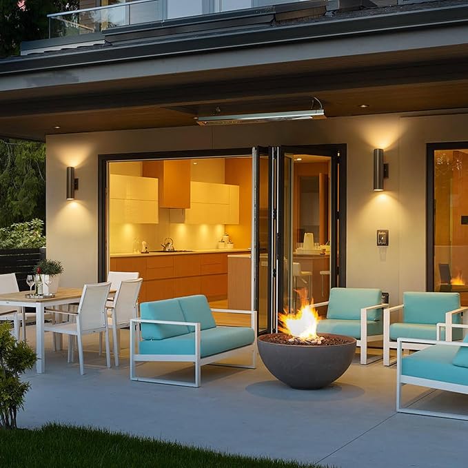 Modern Outdoor Wall Light 11.8 Integrated LED Cylinder Up and Down Outdoor Lights 2-Light Exterior Lighting Fixtures for House Patio Front Porch Garage