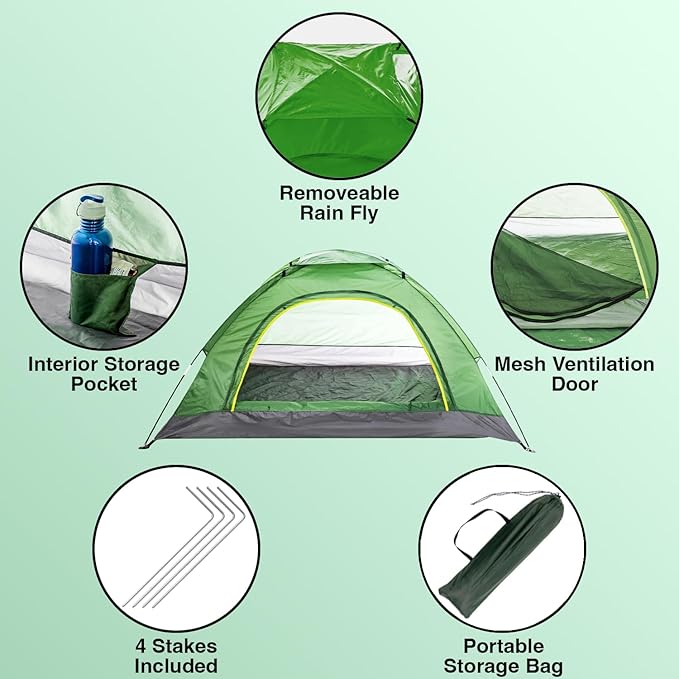 10 Pack Bulk 4 Person Tents for Homeless Scouts Camping Backpacking | Waterproof Lightweight Easy Pop Up Setup 3-4 Person Tent