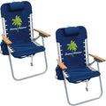 Tommy Bahama Hi-Boy 17 Seat Height 4-Position Lace-Up Suspension Folding Beach Backpack Chair