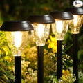 Solar Lights Outdoor Waterproof 6 Pack Metal Glass Solar Pathway Lights Outdoor Bright LED Outdoor Solar Lights for Yard Garden Path Walkway