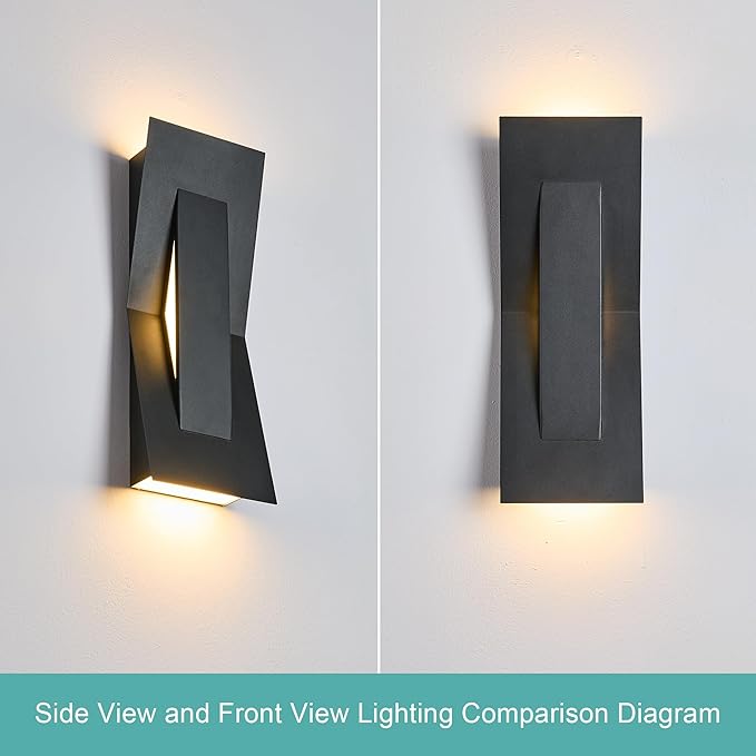 Modern Dimmable LED Up Down Wall Light120-277VCRI 90+2200LM 3000KIP65 Waterproof 10%-100% Dimmable for Commercial &amp Home Outdoor or Indoor 15 Inch Porch &amp Patio Wall Mount.