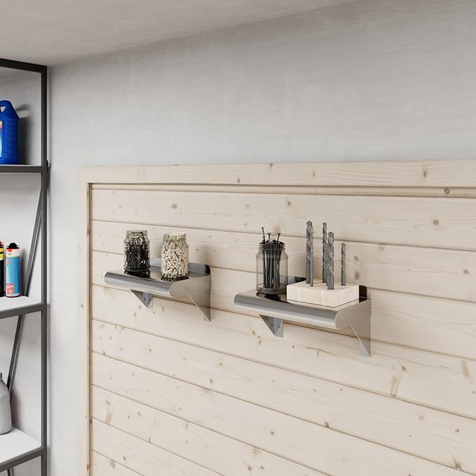 AmGood 6 in. x 10 in. Stainless Steel Wall Shelf | NSF | Metal Shelving | Garage Laundry Storage Utility Room | Restaurant Commercial Kitchen