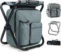 Portable Backpack Stool Cooler Chair for Adults Heavy Duty 350lbs Lightweight Folding Detachable Large Camping Seat Backpack Cooler Chair for Fishing Hunting Travel