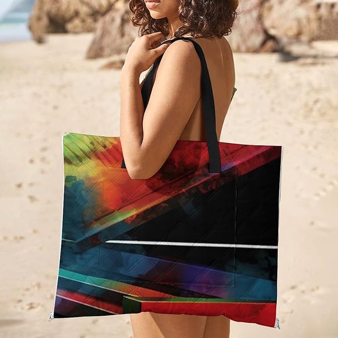 Zipper Colorful Piano Keyboard Music Style Picnic Mat Suitable for Travel Camping Park Or Home Use