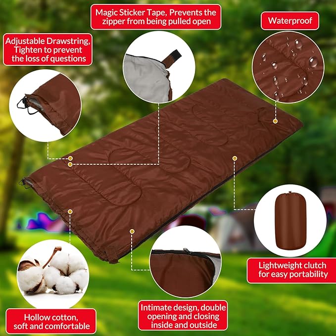Mixweer 20 Pack Camping Sleeping Bulk 4 Season Cold Weather Sleeping Bag Waterproof Lightweight Compact Sleeping Bag for Backpacking Camping Hiking Travel Outdoor