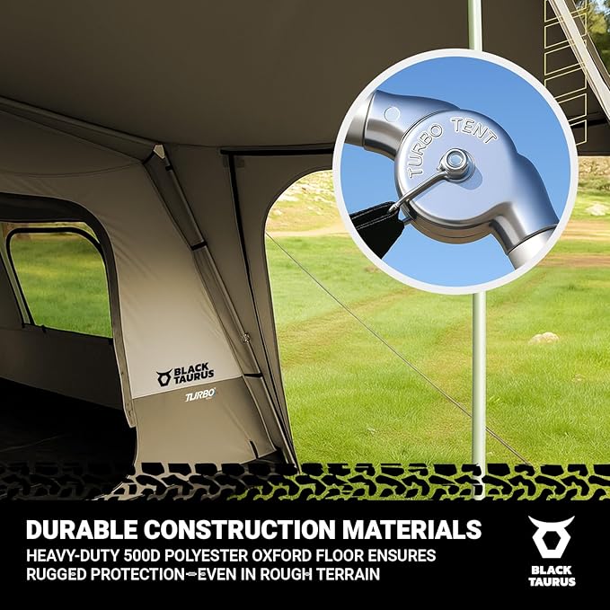 Turbo Heavy-Duty Camping Tent – Quick-Setup 4-Season Family Tent with Waterproof 150D Shell &amp Instant Frame – Choose Capacity (HD 300/HD 450) &amp Color