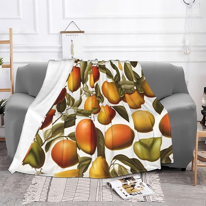 Golden Mango Soft Fleece Blanket 60 * 50 inch Soft Sofa Blanket Suitable for Sofa Camping Travel Night Cover Blanket