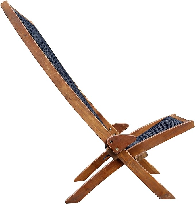 Summer Camping Chair Ventilation Design Durable and Sturdy Outdoor Folding Rope Wooden Chair Selected Wood Long-Term Outdoor use Without Deformation