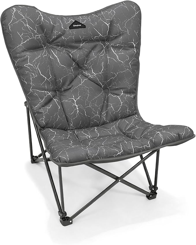 KingCamp Folding Comfy Butterfly Chair Oversized Padded Camping Chairs for Adults Comfortable Camp Chair 300lbs Heavy Duty with High Back for Outdoor Lawn Patio Bedroom Living Room Dorm