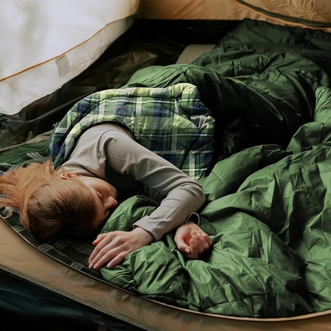 ShinHye 0 Degree Sleeping Bag for Adults - Cotton Flannel 4 Season Cold Weather Winter XXL Big and Tall Camping Sleeping Bag with Compression Sack