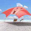 Beach Wind-Powered Shade Canopy Portable Sun Shelter Tent UPF 50+ UV Protection Lightweight Easy Set Up 150 Sq. Ft. of Shade for 3-6 People Burnt Coral