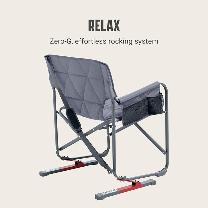 Coleman Pro Rocker Chair Easy &amp Fast Folding Up to 250lb Capacity Great for Camping Easily Portable Mussel