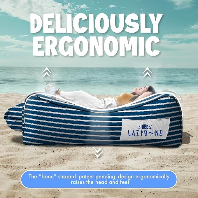 Chillbo Lazybone Inflatable Lounger - Ultimate Inflatable Couch for Maximum Chill - The Perfect Blow Up Couch for Music Festivals Or Lounger for Camping