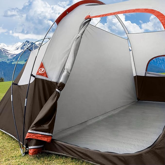 CAMPROS CP Camping Tent 10 Person Family Cabin Tent 2 Room Water Resistant Waterproof Tent with Top Rainfly 4 Large Mesh Windows Double Layer Easy Set Up Portable with Carry Bag 16ft x 9ft x72in