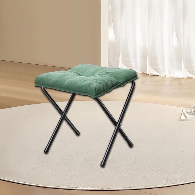 Footrest Fishing Seat Multipurpose Space Saving Easy to Carry Camping Chair Portable for Barbecue Lawn Hiking Fishing Camping Green