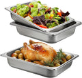 BSTKEY 6 Pack 1/2 Size Hotel Pans 2.56 Inch Deep Stainless Steel Steam Table Pan Stackable Food Warmer Trays for Buffet Commercial Food Pans for Kitchen Restaurant Catering Party Supplies