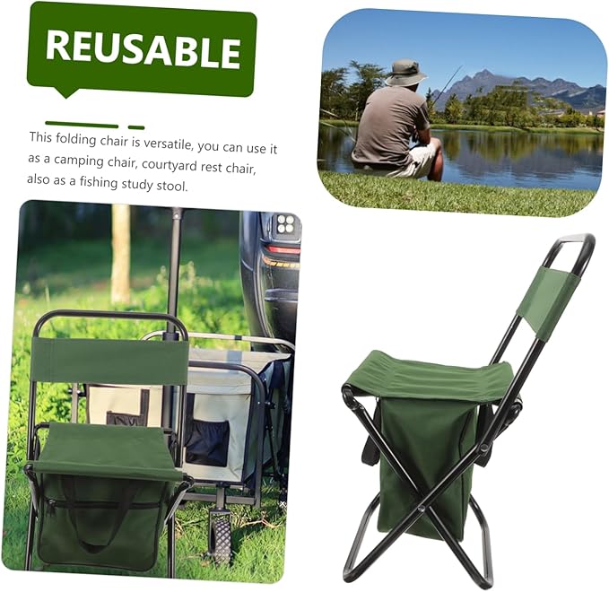 Multi-Functional Portable Folding Chair Backrest for Fishing Camping and Outdoor Use Compact Lightweight Space-Saving Design for and Storage