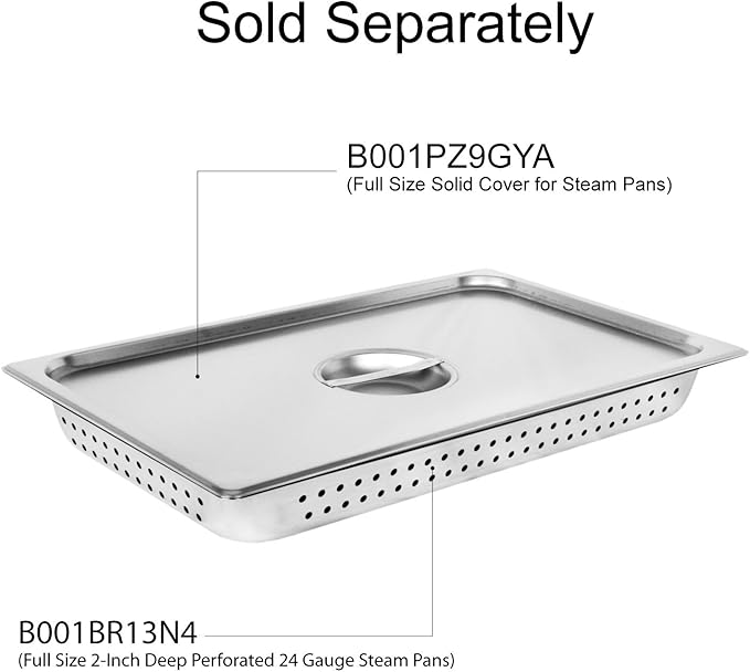Excellante Full Size 2-Inch Deep Perforated 24 Gauge Steam Pans
