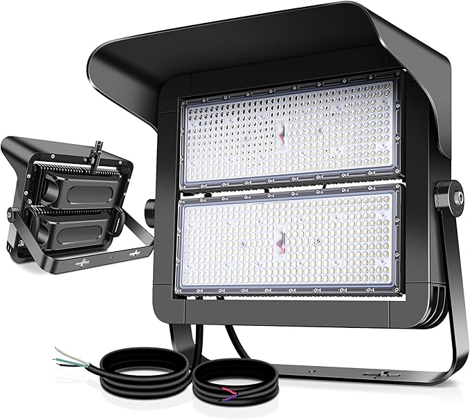 75000LM Dimmable Led Stadium Flood Light 3000W Equivalent Super Bright 0-500w Led Arena Lights 100-277v 5000k Yoke Mount Ip66 Waterproof Outdoor Wall Light Commercial forYardBarnCourt
