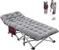 ABORON Folding Camping Cot W/Mat for Adults Heavy Duty Outdoor Bed with Carry Bag1200 D Layer Oxford Travel Camp Cots