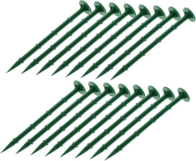 100Pcs Plastic Garden Stakes Durable Lawn Ground Pegs for Tent Fixing Securing Ground Landscape Outdoor Stakes for Gardening Use